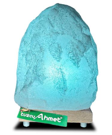 Tuzcu Ahmet Natural Rock Salt Salt Lamp 3-4 Kg Blue Light
