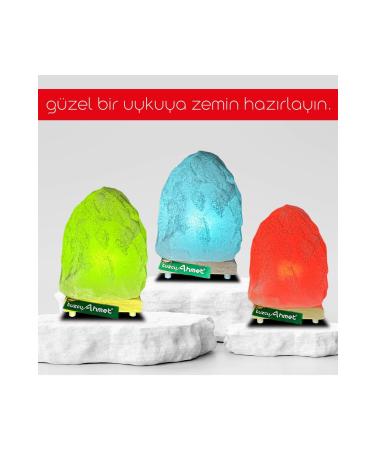 Tuzcu Ahmet Natural Rock Salt Salt Lamp 3-4 Kg Green Light - Buy Online on GoSupps.com