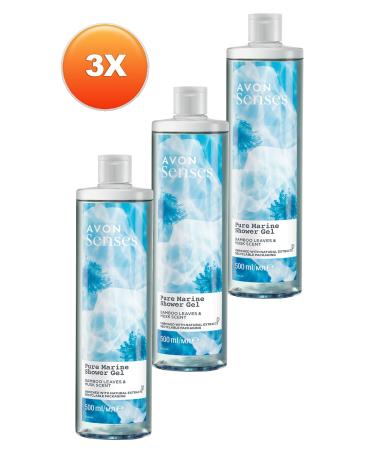 Avon Senses Pure Marine Bamboo Leaf and Musk Scented Shower Gel 500 Ml. Triple Set - Buy Online on GoSupps.com
