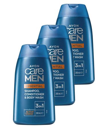 Avon Care Men Essential 3 in 1 Shampoo Care Cream and Shower Gel 200 Ml. Triple Set