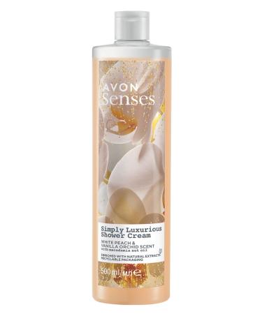 Avon Senses Simply Luxurious White Peach And Vanilla Scented Cream Shower Gel 500 Ml.
