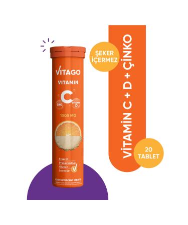 Vitago Vitamin C Vitamin D Zinc 20 Tablets