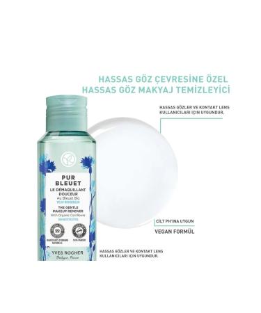 Yves Rocher Pur Bleuet - Eye Make-Up Remover with Blue John's Wort Essence for Sensitive Skin 100ml - Buy Online on GoSupps.com