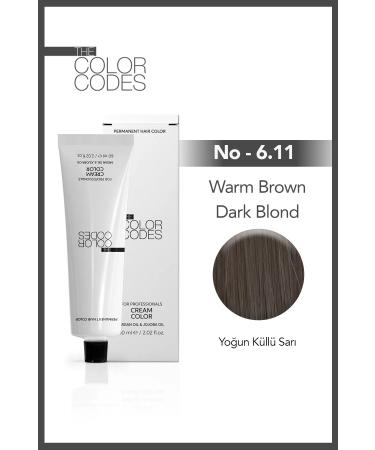 THE COLOR CODES PERMANENT CREAM HAIR DYE 6.11 INTENSIVE DARK ASH BLONDE 60 ML