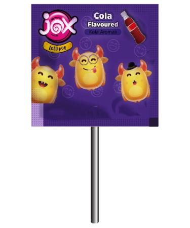 JOX Flat Embossed Face Expression Mixed Fruit and Cola Flavored Flat Lollipop 6.2 gr x 150pcs/1 Box - Buy Online on GoSupps.com