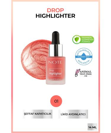 Note Cosmetics Drop Highlighter 01 - Pearl Rose Liquid Highlighter Kuattoprof