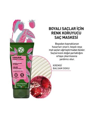 Yves Rocher Color Protecting Hair Mask - Dyed Hair / Couleur Raspberry Vinegar & Calendula 200 ml - Buy Online on GoSupps.com