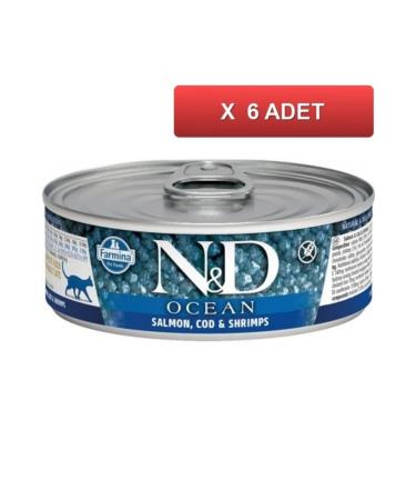N & D Nd Ocean Cod Fish Kitten Canned Food 80 Gr (6 Pieces)