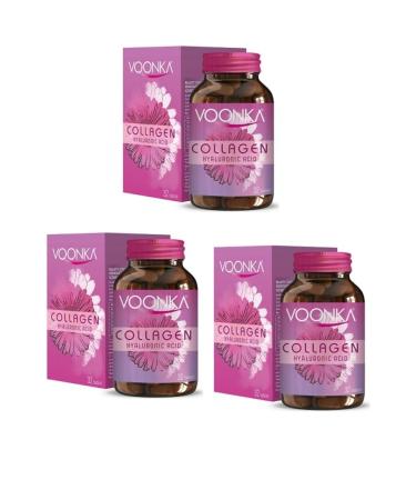 Voonka Hydrolyzed Collagen and Hyaluronic Acid Containing Supplementary Food 32 Tablets 3 Pieces