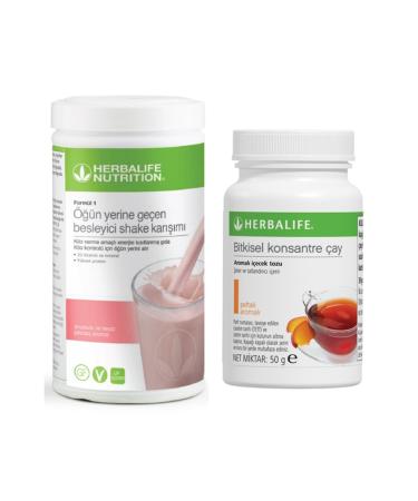 Herbalife Meal Replacement Nutritional Shake Mix Raspberry Flavor + Herbal Concentrate Tea Peach Flavor