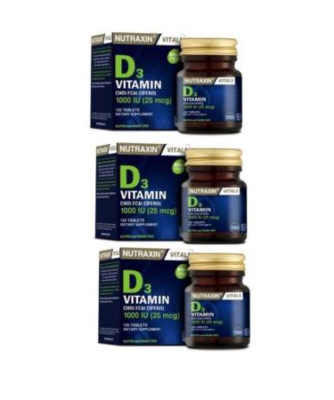 Nutraxin Vitamin D3 120 Tablets - D3 1000 Iu X3 Quantity