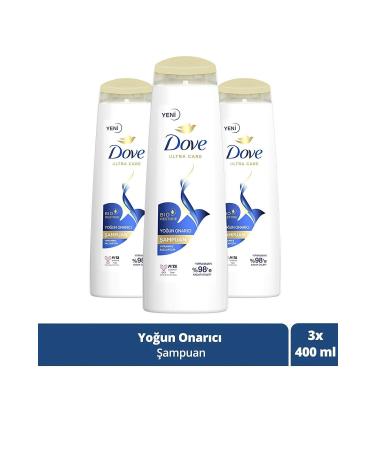 Dove Ultra Care Hair Care Shampoo Intensive Repair Damaged Hair 400 Ml X3