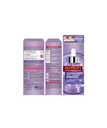L'Oreal Paris Revitalift Filler Eye Serum Brightening the Eye Contour Reducing the Appearance of Dark Circles 20ml - Buy Online on GoSupps.com