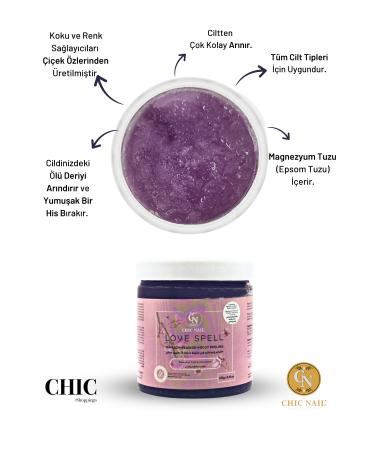 Chic Nail Manicure & Pedicure & Body Peeling Love Spell 250 grams / Magnesium Salt / Epsom Salt / English Salt