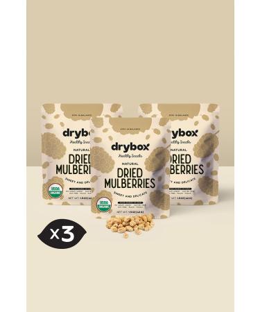 DRYBOX 3 Pack Sugar Free Dried Mulberry Dried Fruit Natural Snack 42g