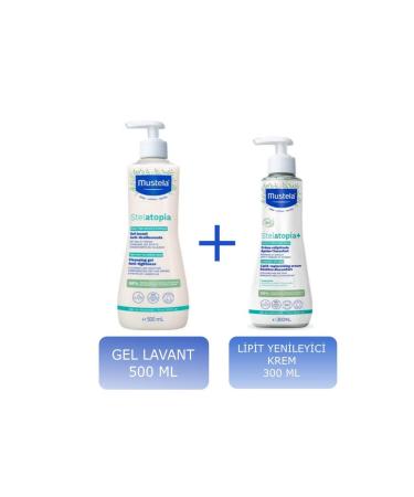 Mustela Stelatopia Gel Lavender 500 Ml + Lipid Regenerating Cream 300 Ml
