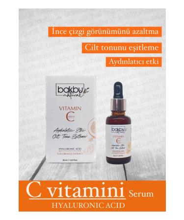 bakbunatural Bakbu Natural Vitamin C Serum Brightening and Skin Tone Equalizing Effect 30 ML