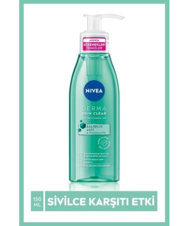 NIVEA Derma Skin Clear Anti-Acne Facial Cleansing Gel 150 Ml Salicylic Acid (BHA) - Buy Online on GoSupps.com