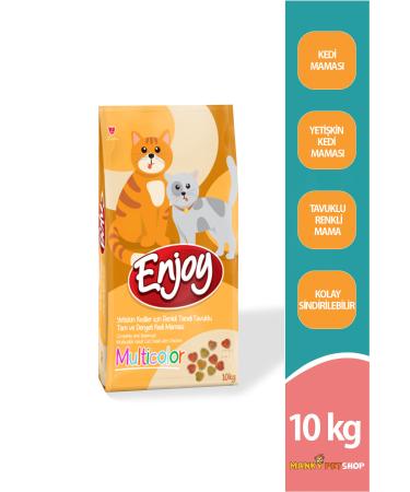 ENJOY CAT FOOD ENJOY MULTICOLOR COLORFUL CHICKEN ADULT CAT FOOD 10KG