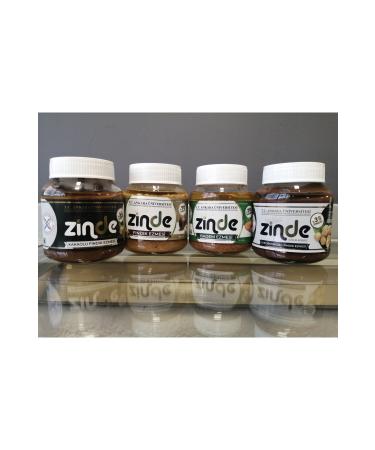 Zinde HAZELNUT ALMOND COCOA HAZELNUT AND CAROB HAZELNUT PASTE 4 PIECES