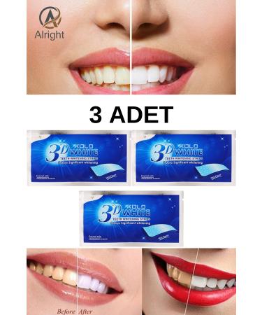 Alright 3D White 3 Piece Teeth Whitening Strip Instant Whitening