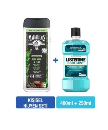 Le Petit Marseillais Men Juniper Tree and Fougere Shower Gel 400 ml + Listerine Cool Mint 250 ml Hygiene Set