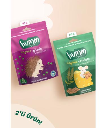 Humm Organic Organic Saltine Crackers & Grissini Snack Pack - 2 Pieces (2 TYPES)