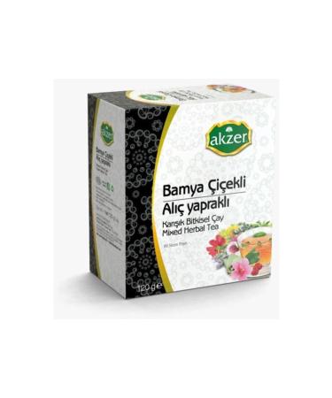 Akzer Okra Flower Hawthorn Leaf Herbal Tea (60 Filter Bags)