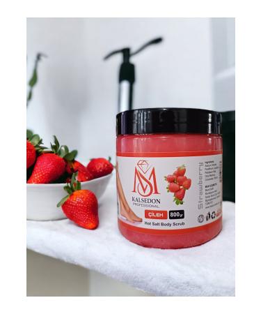 MS Kalsedon PROFESSIONAL Strawberry Flavored Revitalizing & Softening Hand Foot and Body Care Peeling 800ml