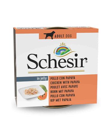 Schesir Canned Dog Food with Chicken Fillet and Papaya 150 Gr.