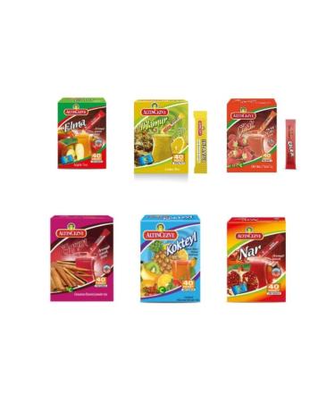 Alt ncezve APPLE LINDEN STRAWBERRY CINNAMON COCKTAIL POMEGRANATE FLAVORED DRINK POWDER 40 1.5 GR SET OF 6