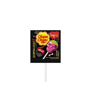 Chupa Chups 3d Skull Strawberry-Lime Flavored Lollipop 15 gr 25 Li
