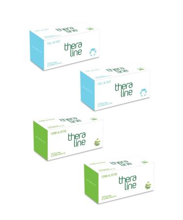 Theraline Full & Fast and Form & Detox (21 Days Holistic Detox Program) Herbal Tea 4 Boxes 80 Pieces