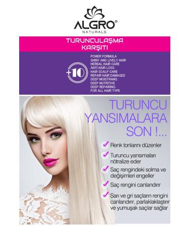 Algro Anti-Orange Silver Purple Shampoo for Blonde Gray Hair No More Reflections - Buy Online on GoSupps.com