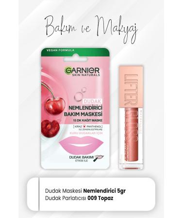 Garnier Lip Moisturizing Mask 5 gr and Lifter Gloss Lip Gloss 009 Topaz