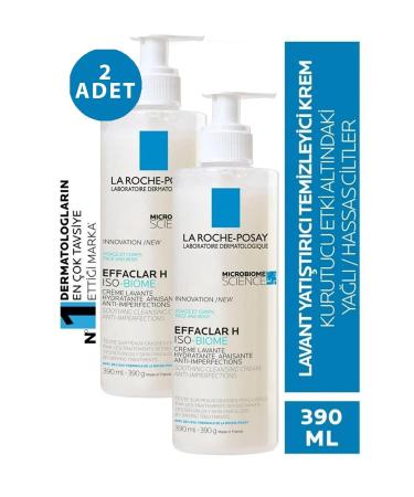 La Roche Posay Effaclar H Iso Biome Cleansing Cream 390 ml 2 Pieces