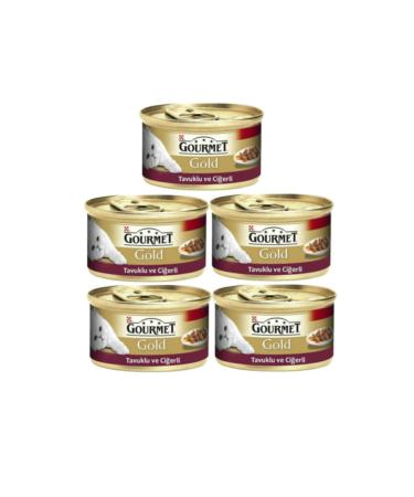 Gourmet Purina Gold Chicken and Liver Piece Cat Canned Food 85 Gr X 5 Pieces Express