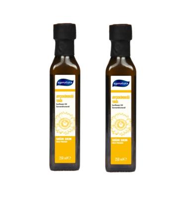egenatura Sunflower Seed Oil 2x250 Ml - Cold Pressed & Glass Bottle