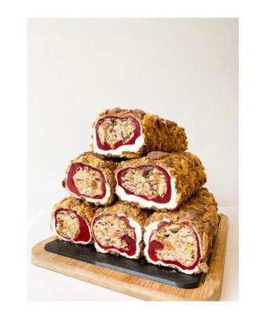 ekerci Caferzade Strawberry Flavored Almond Hazelnut Cream Sultan Sarma Turkish Delight 1 Kg