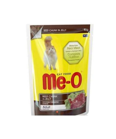 me-o Adult Cat Canned Food with Steak in Jelly 80 gr 12 pieces