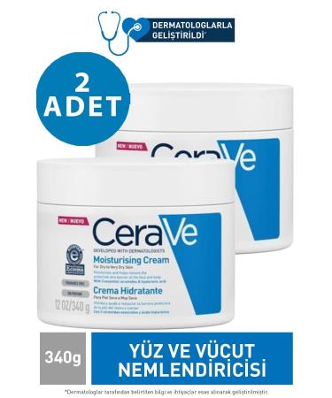 CeraVe Moisturizing Cream Dry and Very Dry Skin 340 ml 2 Pieces