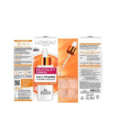 L'Oreal Paris Revitalift Clinical Pure Vitamin C Brightening Serum 30 ml 2 Pieces - Buy Online on GoSupps.com