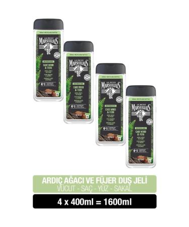 Le Petit Marseillais LPM Men Juniper Tree & Fougere Shower Gel 400 ml x4