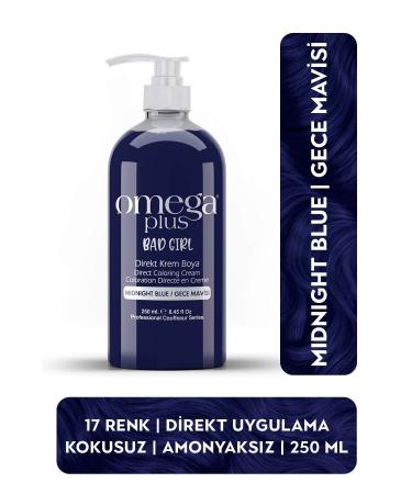 Omega Plus Bad Girl NIGHT BLUE Ammonia Free Color Hair Dye 250ML