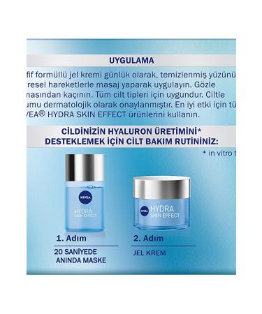 NIVEA Nivea Hydra Skin Effect Moisturizing Gel Cream 50ml Pure Hyaluron 72 Hour Face Moisturizing Plump C - Buy Online on GoSupps.com