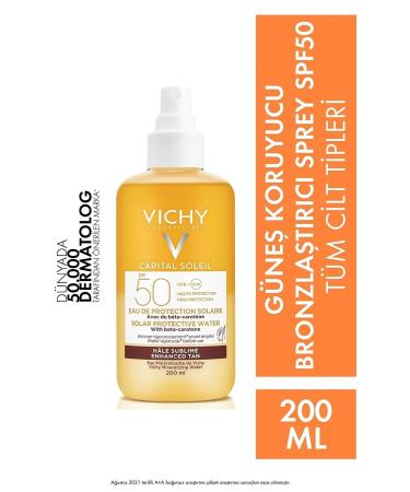 Vichy Capital Soleil SPF 50+ Sunscreen Spray 200 ml Lightweight Face and Body Sunscreen in Water Form
