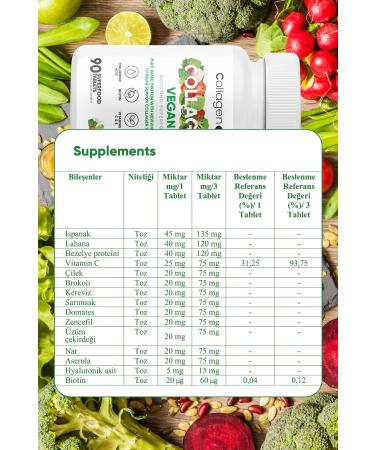 Collagen Life Vegan Collagen Supplement with Biotin Hyaluronic Acid Amino Acid and Plant-Based Protein Powder 90 Tablets - Buy Online on GoSupps.com