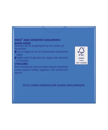 NIVEA Nivea Aqua Sensation Revitalizing Care Cream (50Ml) Normal and Combination Skin Intense with Cucumber Extract - Buy Online on GoSupps.com
