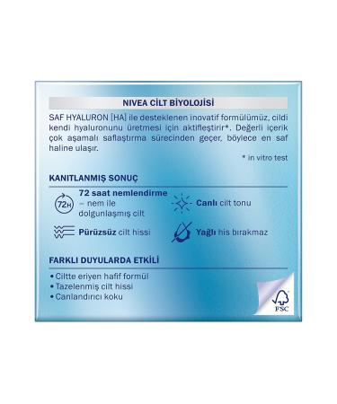 NIVEA Nivea Hydra Skin Effect Moisturizing Gel Cream 50ml Pure Hyaluron 72 Hour Face Moisturizing Plump C - Buy Online on GoSupps.com