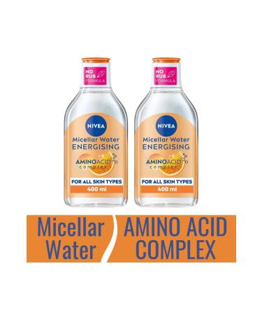 NIVEA Micellar Make-Up Remover AMINO ACID COMPLEX 400ml - FACE EYE LIP CLEANSING X 2